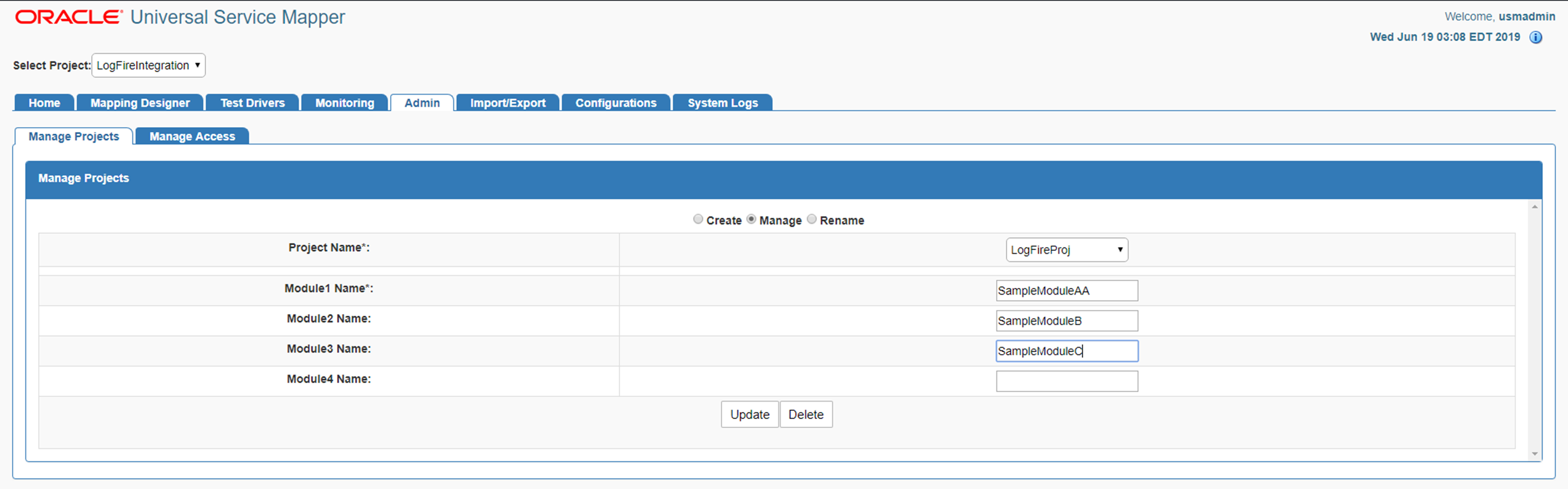 Update Project Names and Modules