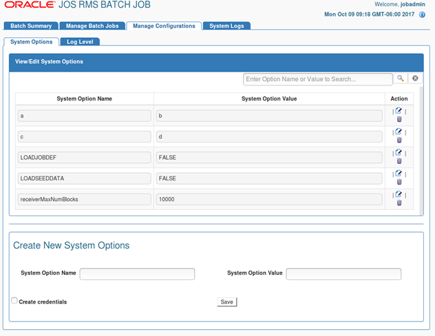 System Options Tab