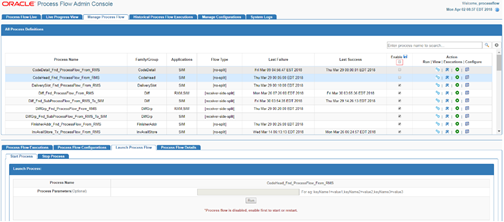 Launch Process Flow Screen