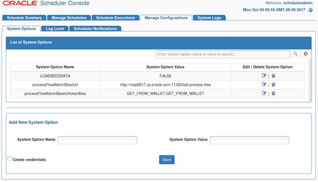 System Options Page