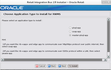 Screen: rib-rwms install type