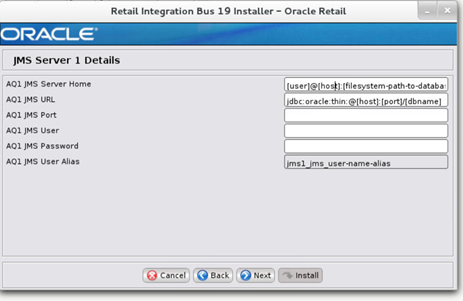 Screen: JMS Server 1 Details