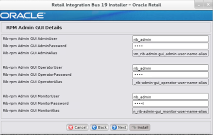 Screen: RPM Admin GUI Details