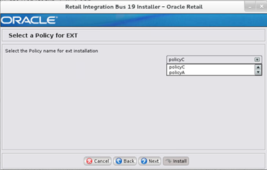 Screen: Select a Policy for Ext