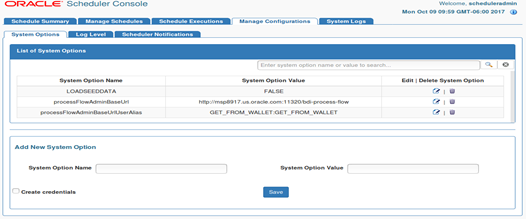 System Options Page