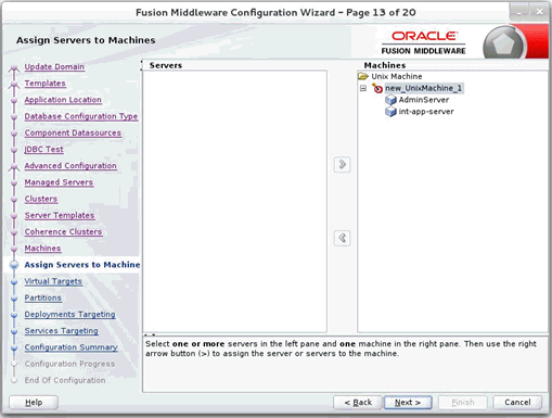 Assign Servers to Machines Step