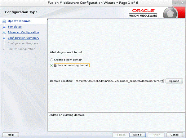Configuration Type Screen