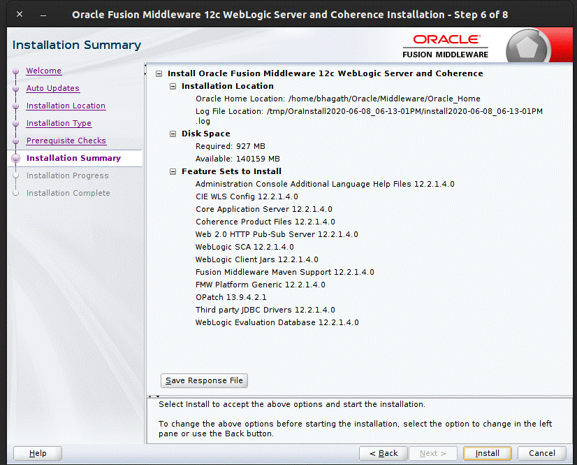 Installation Summary