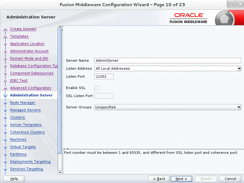 Administration Server Step