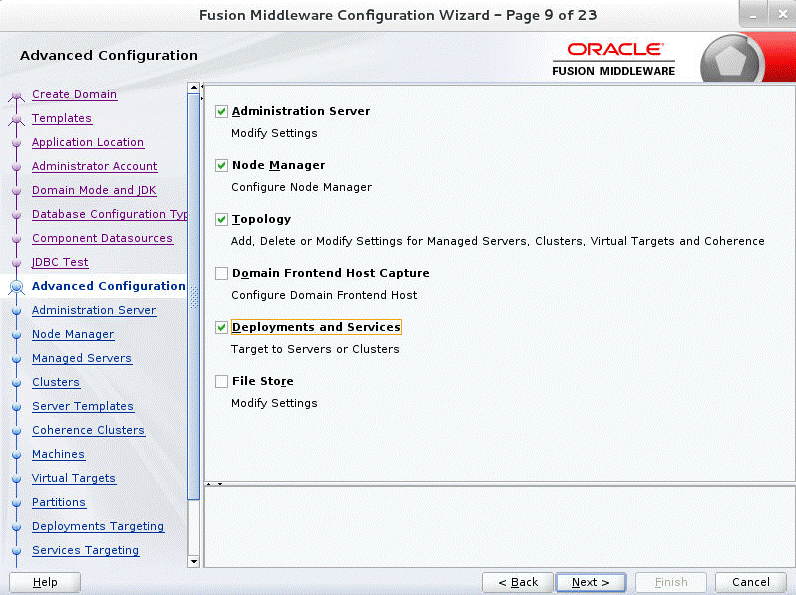 Advanced Configuration Step