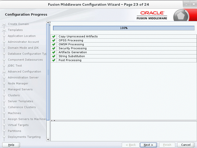 Configuration Progress