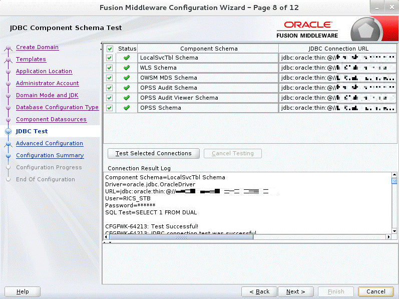 JDBC Component Schema Test Step