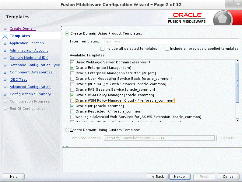 Create Domain Step