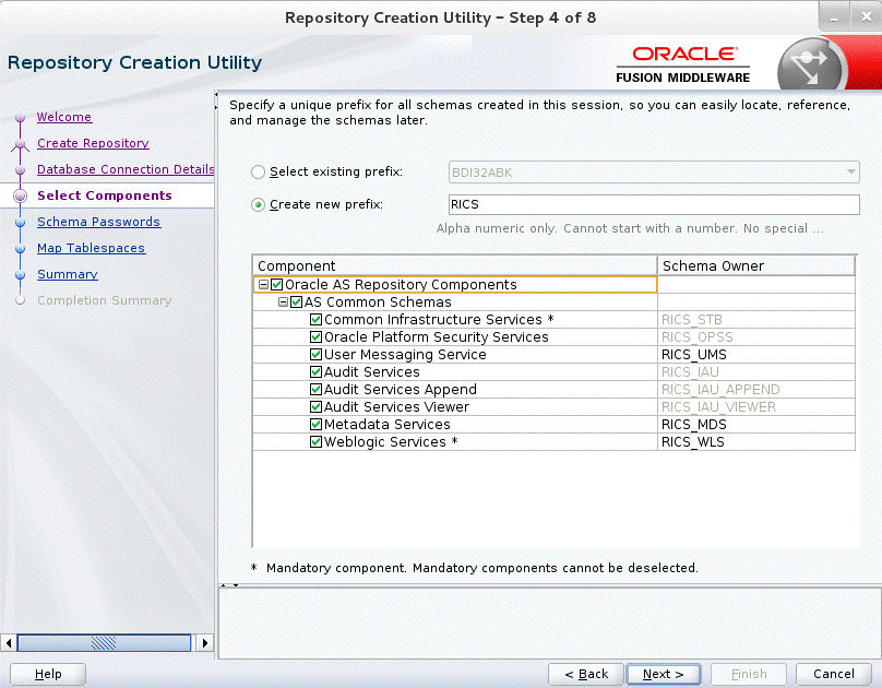Schema User Creation Step