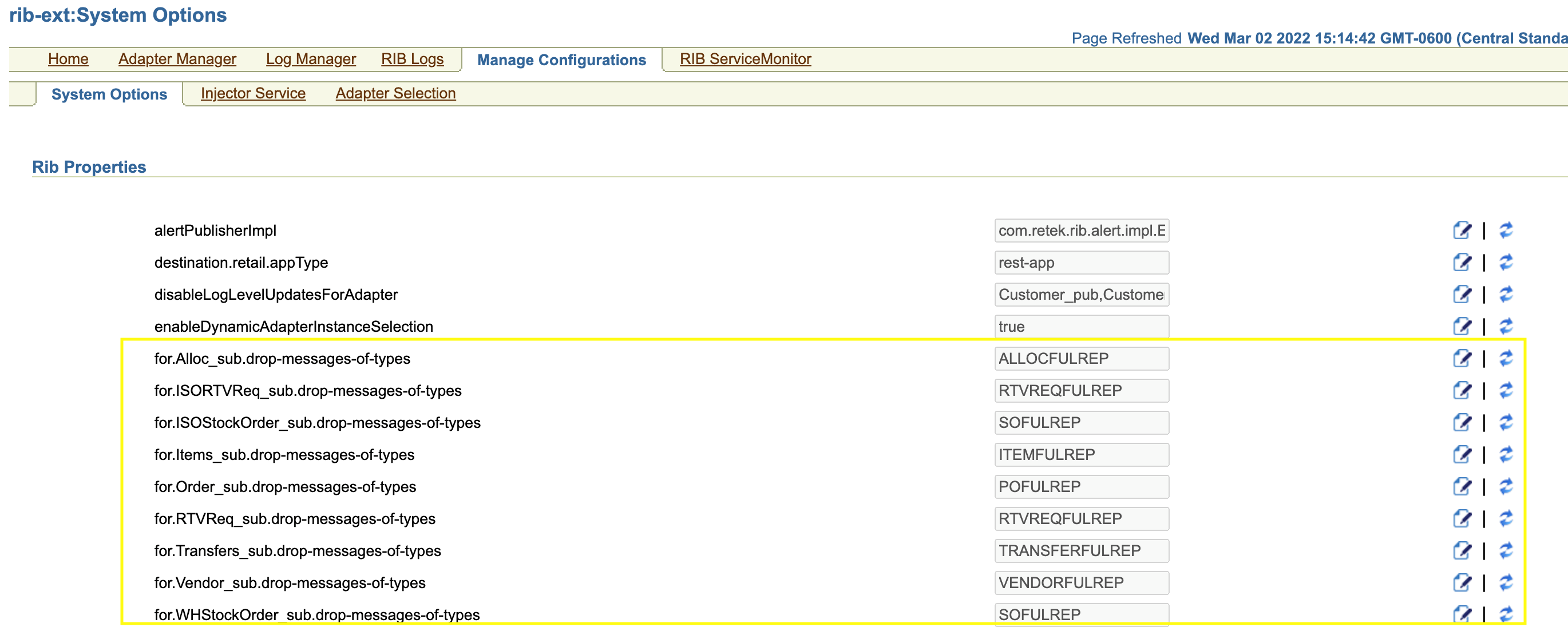 Dropping Messages in rib-ext
