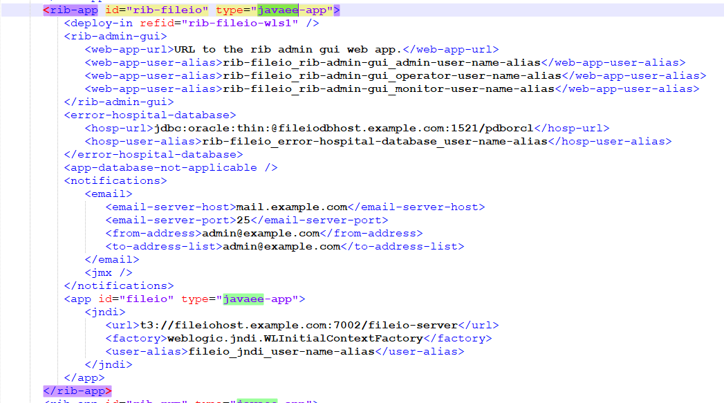 RIB admin GUI information