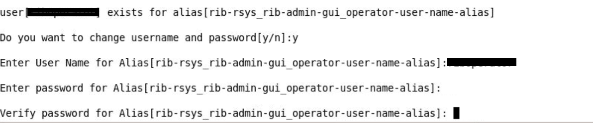 Rib-admin-gui username alias and password for admin role