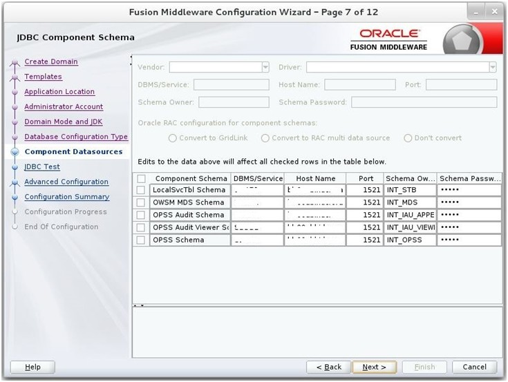 JDBC Component Schema