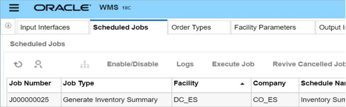 WMS Scheduled Jobs