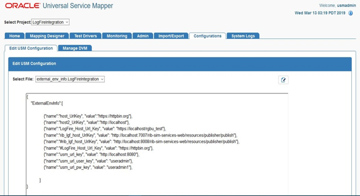 Edit USM Configuration Tab