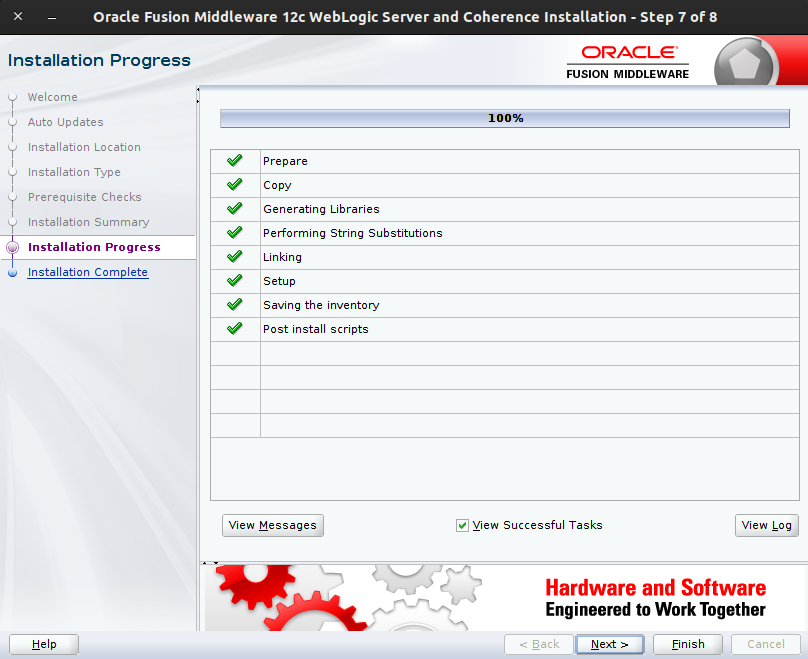 Installation Progress window