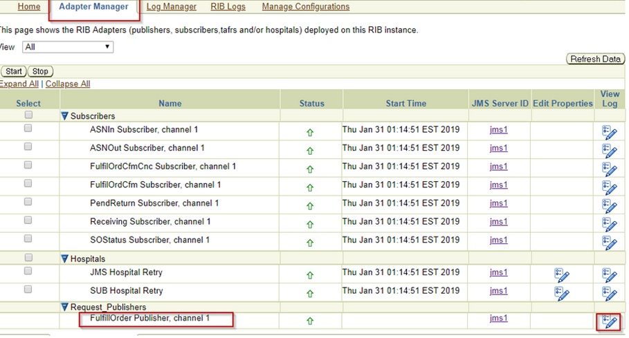 RIB Administration GUI