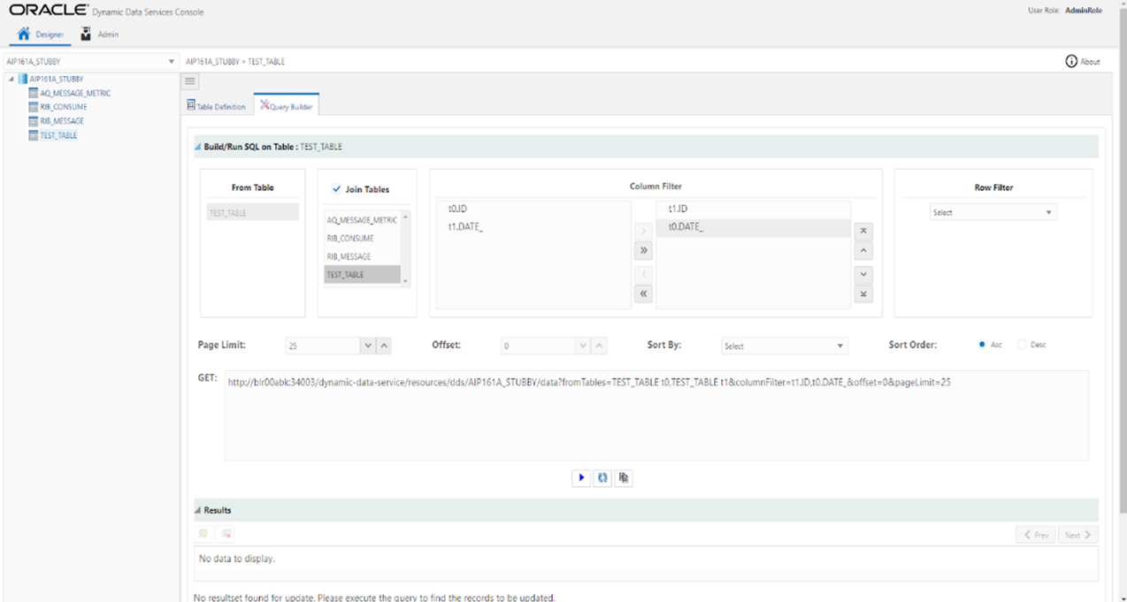 Select the columns which are to be displayed in the column filter