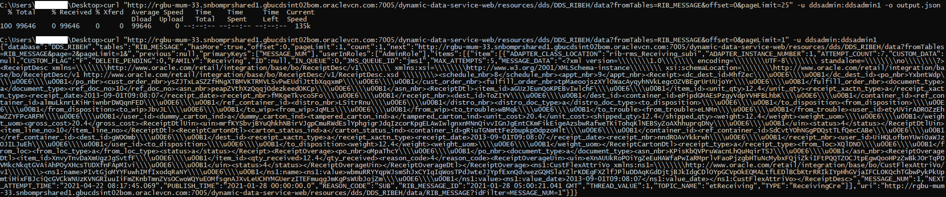 Query Response Formatted as JSON Data