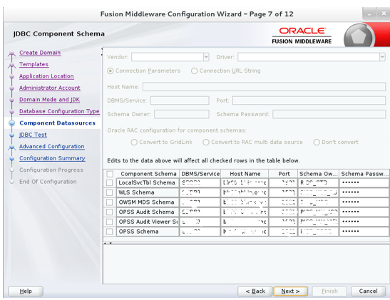 Component Schema window