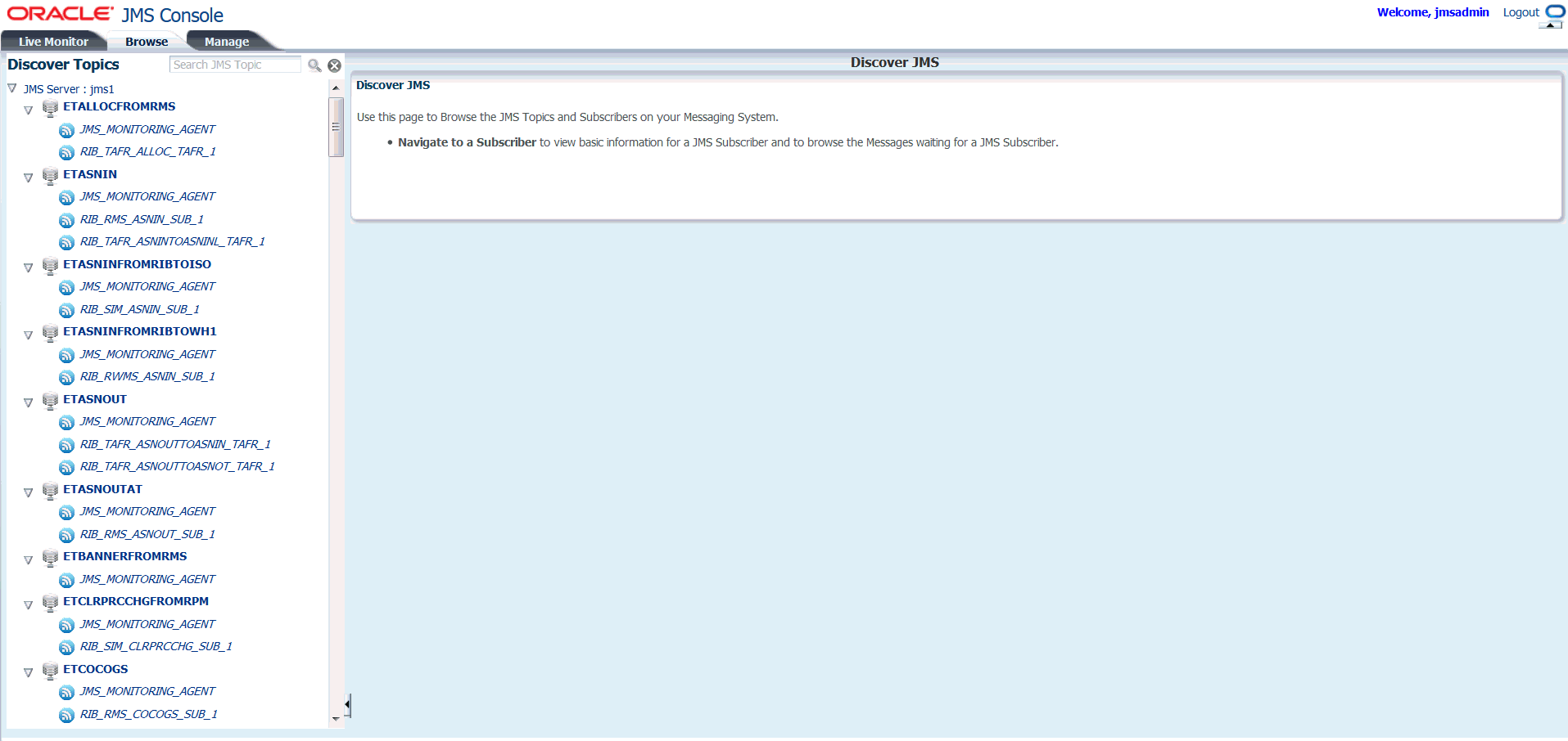Browse JMS