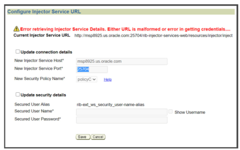 configure injector service error