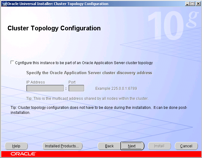 Cluster Topology Configuration