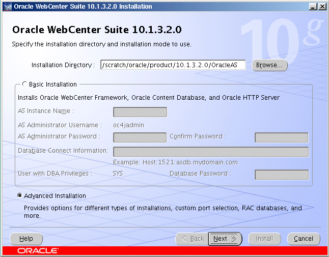 Welcome screen for the installer