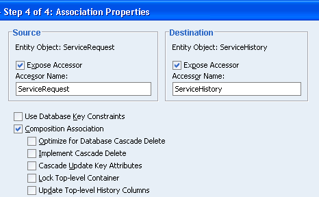 Image shows step 4 of the Association Properties page