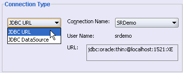 Image of connection type setting in Configuration editor