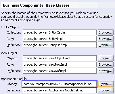 Image of Business Components Base Classes dialog