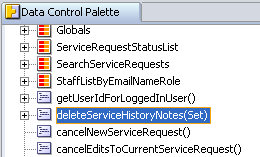 deleteServiceHistoryNotes in the DCP takes the Set parameter