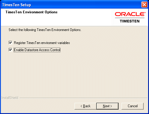 Registering Environment Variables; Enabling Access Control