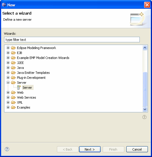 Defining OCMS as a New Server in Eclipse