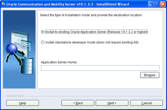OCMS Installation Mode Window
