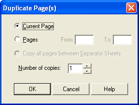 Duplicate Pages screen