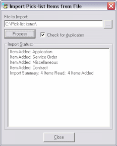 Import Pick-list Items from File