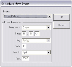Schedule New Event dialog box