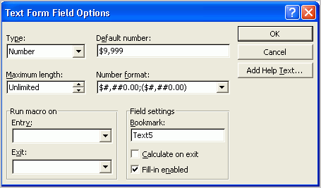 working with form fields in word 2003