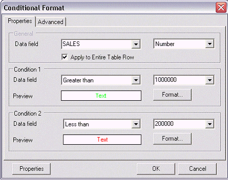 This image is an example of the Conditional Format dialog.