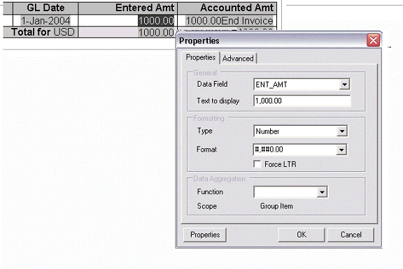 This image is an example of the Properties dialog.