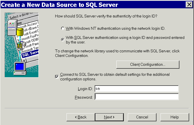 Image: With SQL server authentication