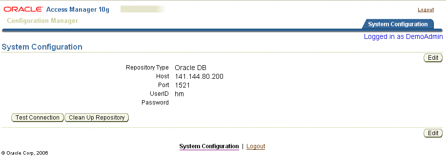 System Configuration Tab