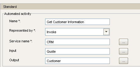 Automated Activity properties for "Get Customer Information"
