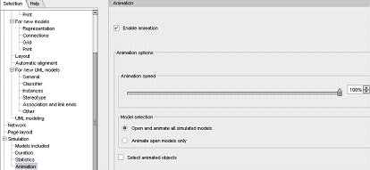 Simulation section of the Selection tree